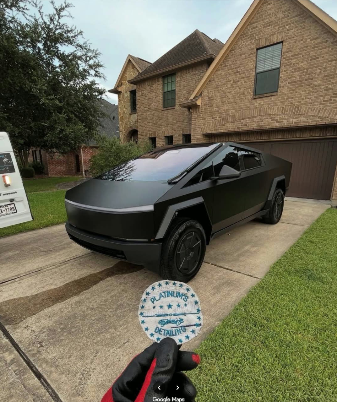 Matte black Cybertruck protected and detailed in Katy, Texas